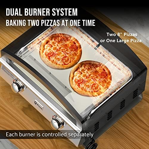25" Large Propane Pizza Oven, 2-Burner Gas Pizza Maker, PS103 - Image 3