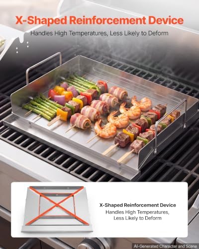 VEVOR Stainless Steel Griddle 18x16 inch Upgrade Flat Top Plate with Handle - Image 3
