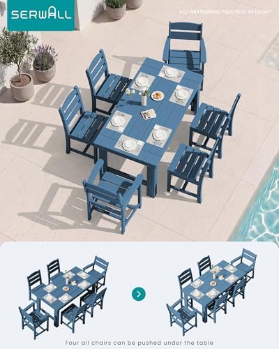 SERWALL HDPE Outdoor Dining Table and Chairs Set for 4 - Image 6