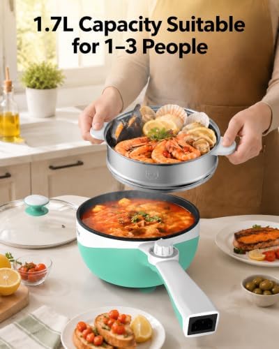 Audecook Electric Hot Pot Portable Nonstick Ramen Cooker Adjustable Power - Image 5