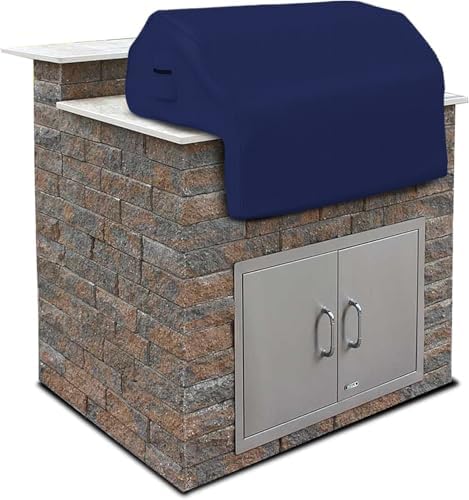 Covers & All Built-in Grill Cover for Outdoor Grill – Heavy Duty 12 oz Waterproof Built-in BBQ Grill Cover, PVC-Coated Polyester with Elastic Hem for Snug Fit (36 x 26 x 24 inches, Blue) by CoversAll