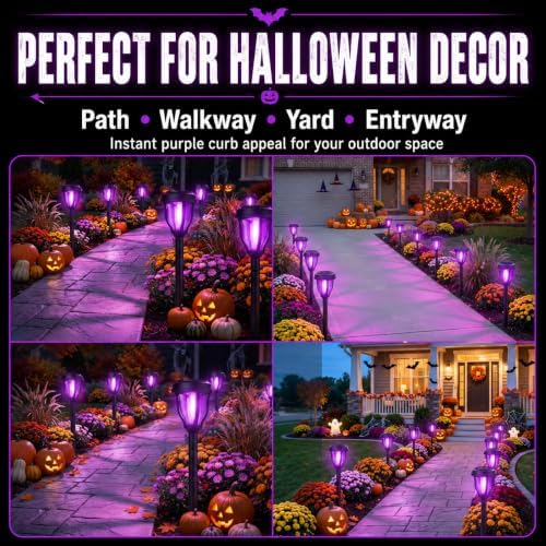 DERAYSION Solar Halloween Lights, 12 Pack Solar Pathway Lights - Image 7