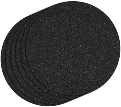 30 PCS Black Paper Placemats Round Place Mat Glitter Disposable Paper Chargers Party Tablemats for Halloween Birthday Wedding Bachelorette Party Dinner Table Decor (13x13inch) by timecity