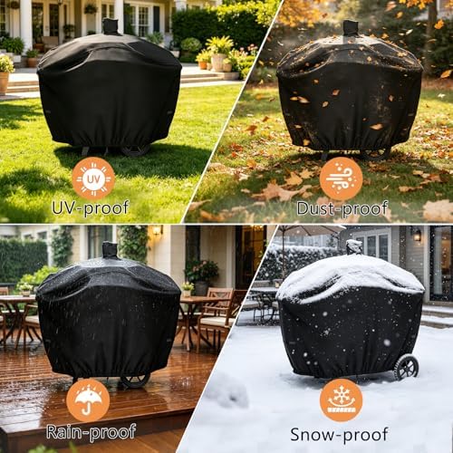 BBQ Grill Cover for Oklahoma Joe's Bronco 2.0 Drum 18 in Smoker - Image 6