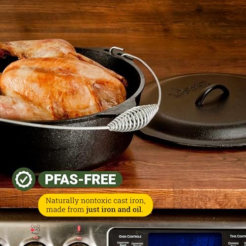 Lodge Pre-Seasoned Cast Iron Dutch Oven with Bail Handle, 9 Quart - Image 4