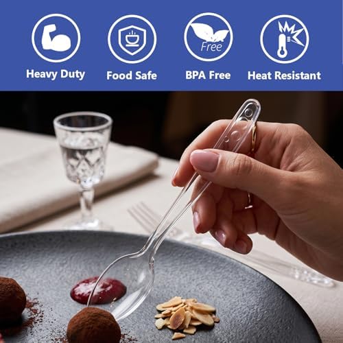 SACATR 3000 Count Clear Plastic Silverware Heavy Duty -Forks, Spoons - Image 3
