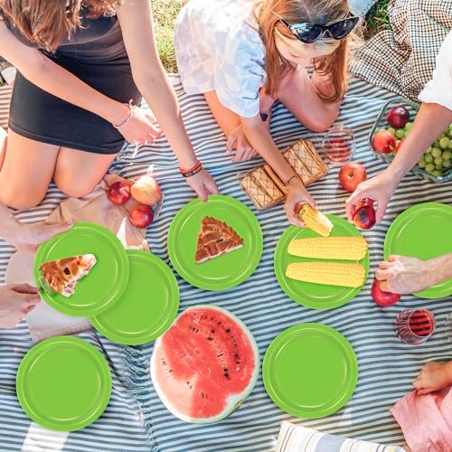 50 Pack Light Green Paper Plates 7" Round Disposable Green Tableware Set - Image 7