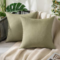 MIULEE Decorative Outdoor Pillow Covers Waterproof 20x20 Light Olive Green by MIULEE