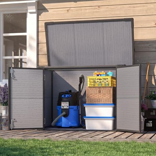 U-MAX Resin Outdoor Storage Cabinet, 23 Cu.Ft Horizontal Box with Base by U-MAX