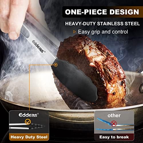 Kitchen Tongs Up To 600°F Silicone Tongs for Cooking 3Pcs 7,9,12 IN - Image 2