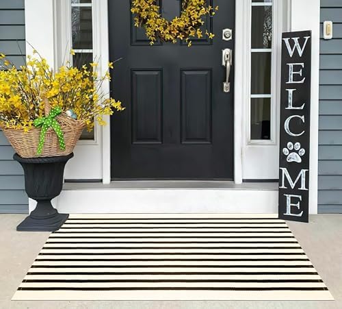 Fall Layered Doormat 2.3'x3.6',Striped Door Mat Outdoor Porch Decor - Image 4