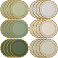 Paper Plates 9 Inch, Sage Green, 48 by Tiangrid