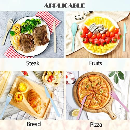 YDYTOP Reusable Travel Utensils Set with Case, Pink Wheat Straw Portable Knife Fork Spoons Tableware, Eco-Friendly BPA Free Cutlery for Kids and Adults as Travel Picnic Camping Utensils - Image 4