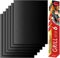 Grill Mat Set of 6, Non-Stick, 15.75 x 13 Inch, Black by Renook