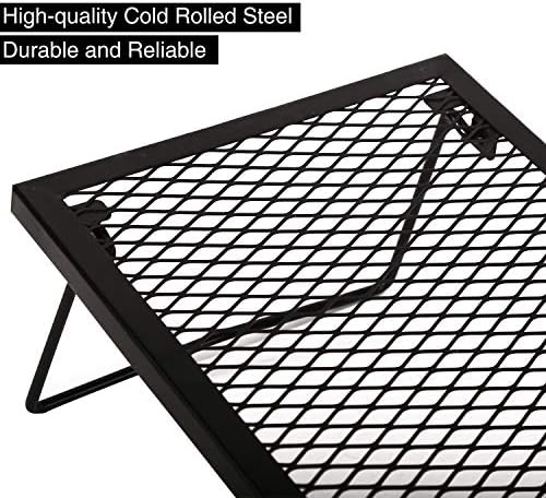 REDCAMP Folding Campfire Grill Heavy Duty Steel Grate, Portable Camp Fire Cooking Racks for Over Fire Pit - Image 3