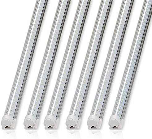 Barrina T8 LED Shop Lights 8FT, 72W 10000LM 5000K, High Output Tube 6 Packs by Barrina