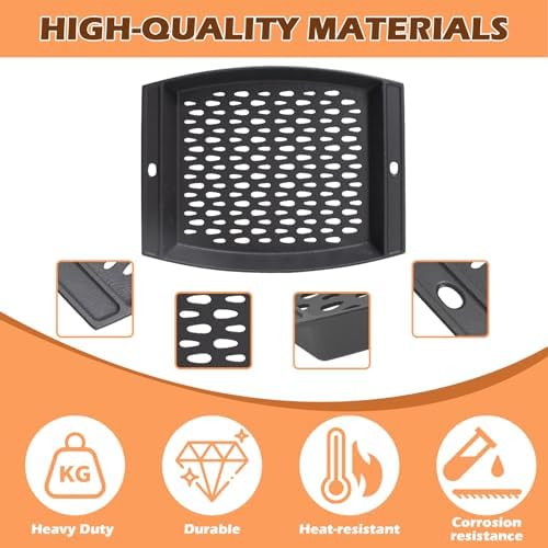 15"x12" Cast Iron Grill Basket for Outdoor Grills, Fish Veggie Grill Pan Tray, BBQ Grilling Pans Tray for Weber, Napoleon, Char-Broil, Royal Gourmet and Most Charcoal Smoker & Gas Grill - Image 3