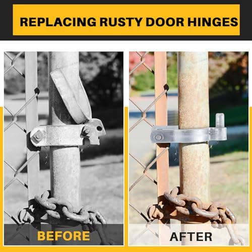 Hicarer 4 Pcs Chain Link Post Gate Hinge 2 3/8" OD X 5/8" Galvanized - Image 5