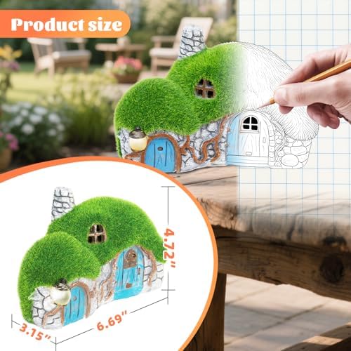 Solar Garden Outdoor Fairy House Statue 10.05-In Lawn Yard Porch Ornament - Image 3