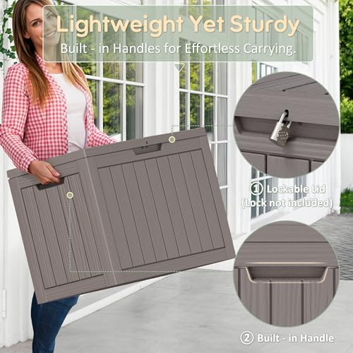 KAMABOKO Outdoor Storage Box, 50 Gallon Deck Box Outdoor Waterproof Patio - Image 4