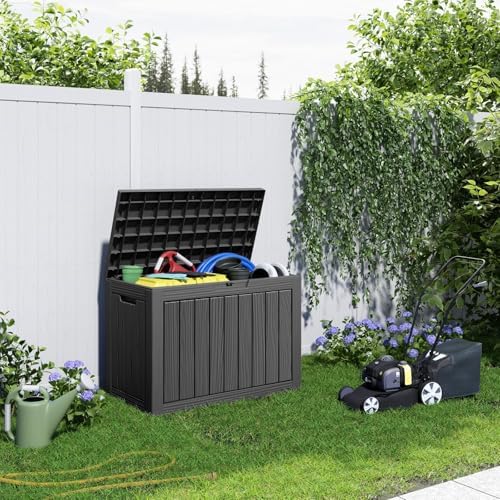 PatioZen 50 Gallon Package Delivery Boxes for Outside, Lokable Secure Resin Package Delivery Box with Lid, Weatherproof and Anti-Theft Storage for Outdoor Front Door, Porch, Curbside, House (Black) - Image 5
