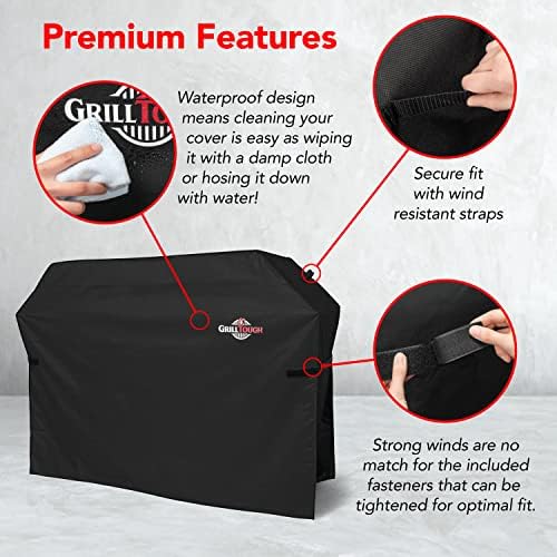 GrillTough Heavy Duty BBQ Grill Cover for Outdoor Grill, 72 Inch Black - Image 3