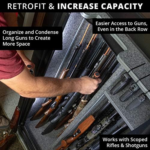Gun Storage Solutions Rifle Rods Starter Kit with Shelf Liner Gun Organizer System Store More Guns Easy Access for Safety with Nylon Woven Loop Fabric - Image 2