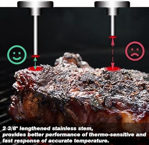 Grill Thermometer Black Mini Square Dial 50-700F Dual Scale - Image 5