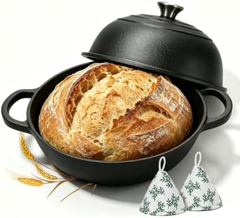 Cast Iron Bread Oven 6QT, Sourdough Bread Baking Pan with Lid by JINCHUFURI