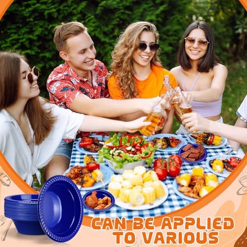 30 Pack 12 oz Blue Disposable Plastic Bowls Dessert, Ice Cream, Salad, Soup Serving Cups for Party, Picnic, Food Snacks (Blue) - Image 4
