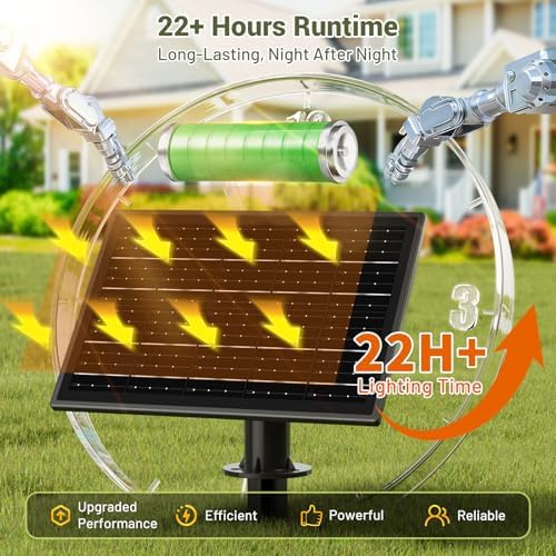 30FT Solar String Lights Waterproof, 10+1 LED Shatterproof Bulbs Solar Powered with Remote & USB Port, 3 Modes Dimmable Outdoor Lights for Patio, Garden, Camping - Image 6