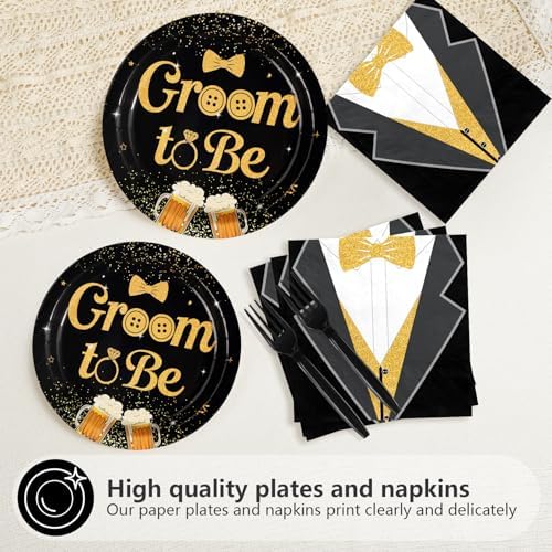 96 Pcs Groom to Be Bachelor Party Decorations for Men, Serves 24 - Image 3