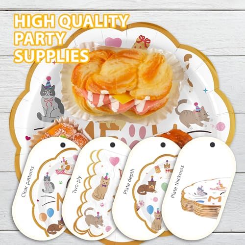 168 Pcs Cat Theme Birthday Party Decorations, Serves 24 - Image 4
