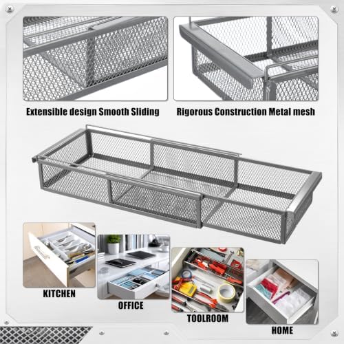 LemonRoad 1 Pcs Expandable Drawer Organizer Metal, Silver - Image 3