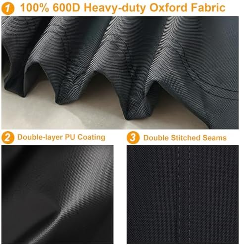 Kipiea 600D Heavy Duty Grill Cover for Traeger Ironwood XL/Timberline XL, Waterproof Wood Pellet Smoker Cover with Windproof Buckles, Pellet BBQ Grill Covers for Outside Anti-UV, No Tear, No Fading - Image 3