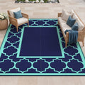GENIMO Outdoor Rug, Waterproof Plastic Rugs for Patio, 9'x12' Blue Green by GENIMO