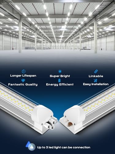 Super Bright 100W 5000K 15000LM 8FT Led Shop Lights 10-Pack For Garage Shop - Image 4