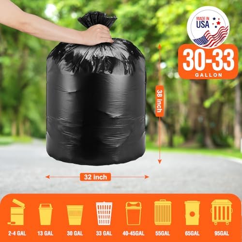 Delxo 30-33 Gallon Trash Bags, 2000 Count Bulk Value Large Garbage Bags - Image 2
