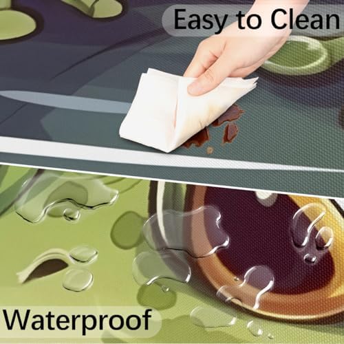 Fitted Round Tablecloth with Umbrella Hole and Zipper Frog Outdoor Elastic Table Cloth 36"-44" Oil-Proof Waterproof Green Frog Patio Table Cover for Picnic Party - Image 5