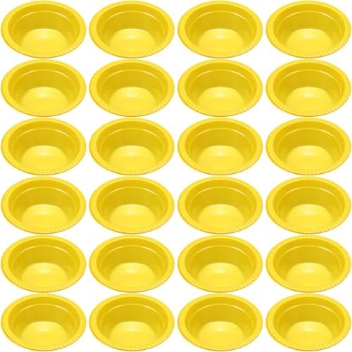 24 Pack 12 oz Disposable Plastic Bowls Dessert, Ice Cream, Salad, Soup Serving Cups for Party, Picnic, Food Snacks (Yellow) by Unknown