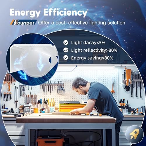 BBOUNDER 12Pack 4FT LED Shop Light, Reflector, 5000K Linkable, 40W=250W ETL - Image 5
