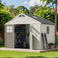 Patiowell 10x8 FT Resin Outdoor Storage Shed, Plastic Shed with Floor by Patiowell