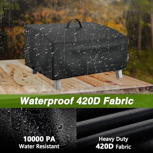 EVRBUL Portable Grill Cover Fit for Cuisinart CGG-306 2 Burner Gas Grill, 420D Tabletop Grill Cover Fit for Pit Boss 10697 75275 Fit for Royal Gourmet GT1001, 25" L x 19" W x 15" H - Image 4
