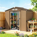 Outsunny 7' x 4' Outdoor Storage Shed Garden Tool Metal Shed Yellow by Outsunny