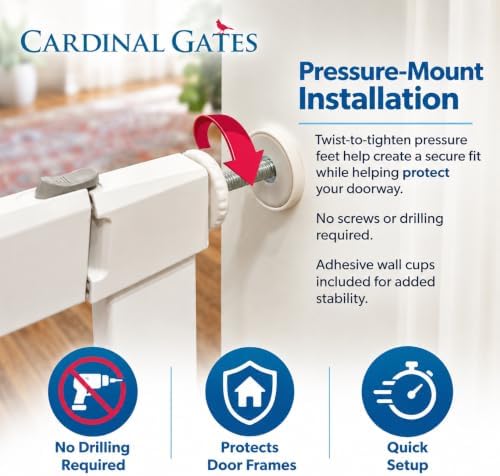 Cardinal Gates 36-Inch Pressure-Mount Baby/Pet Gate, Black, 29.5-32.25 in - Image 4