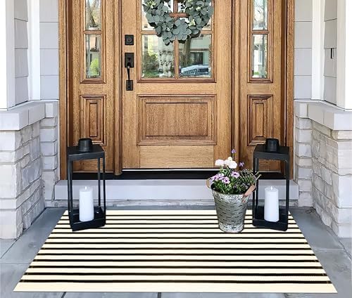 Fall Layered Doormat 2.3'x3.6',Striped Door Mat Outdoor Porch Decor - Image 5