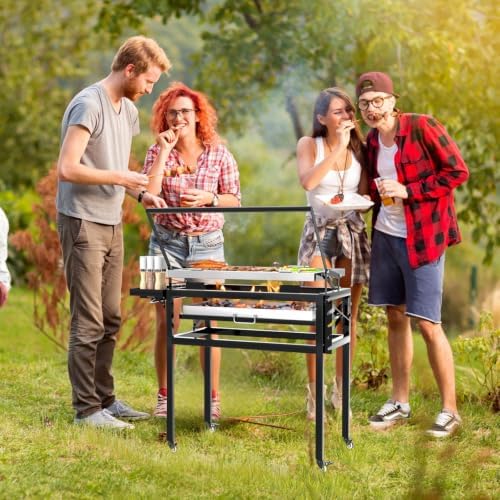 Rotating Flip Charcoal Grill for Outdoor Camping BBQ Cooking - Image 6