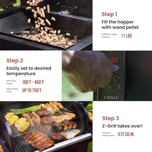 Z GRILLS 600D Wood Pellet Grill, 572 Sq In, PID 3.0 Controller, Bronze - Image 5