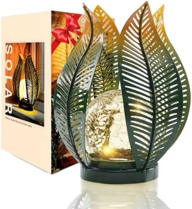 Solar Garden Lights Outdoor Decorations Garden Decor,Crackle Globe Glass,Gardening Gifts Waterproof Solar Lights for Outdoor Decor Patio,Lawn,Balcony,Porch,Yard Art by Gardensolarlightsdecor