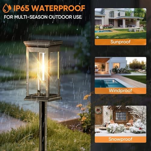 Solar Pathway Lights Outdoor Waterproof – 12 Pack Bright Solar Powered Garden Lights with Auto On/Off, IP65 LED Landscape Lighting for Walkway Patio Lawn Yard Decor - Image 5